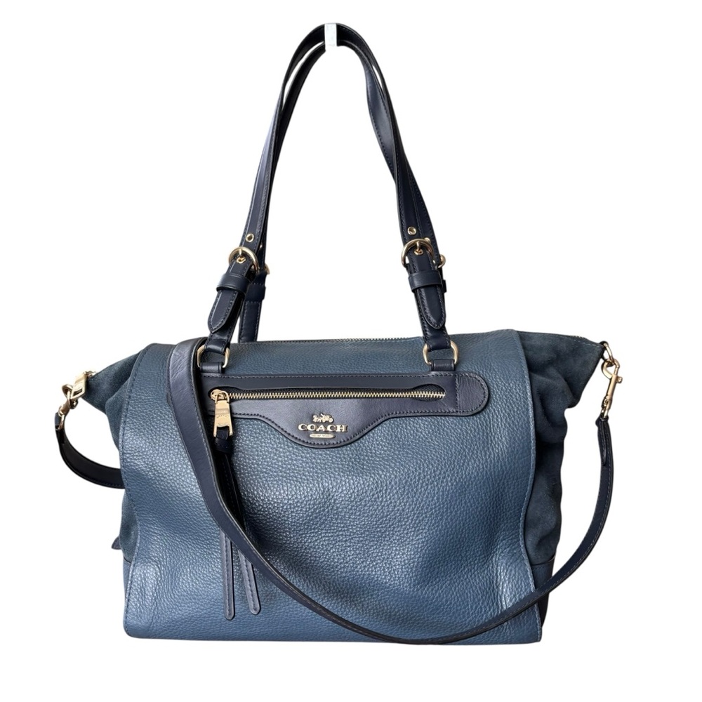 Coach Kleo Denim Leather Carryall Bag